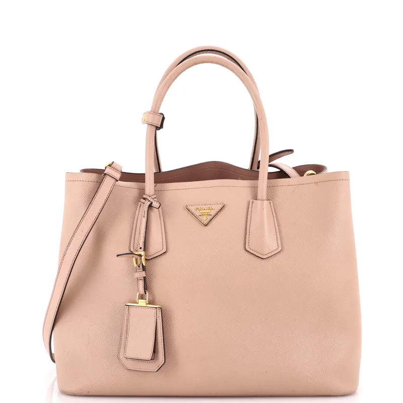Cuir Double Tote Saffiano Leather Medium made by Prada
