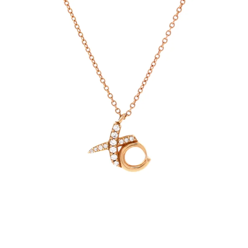 Paloma Picasso XO Pendant Necklace 18K Rose Gold with Diamonds made by Tiffany & Co.