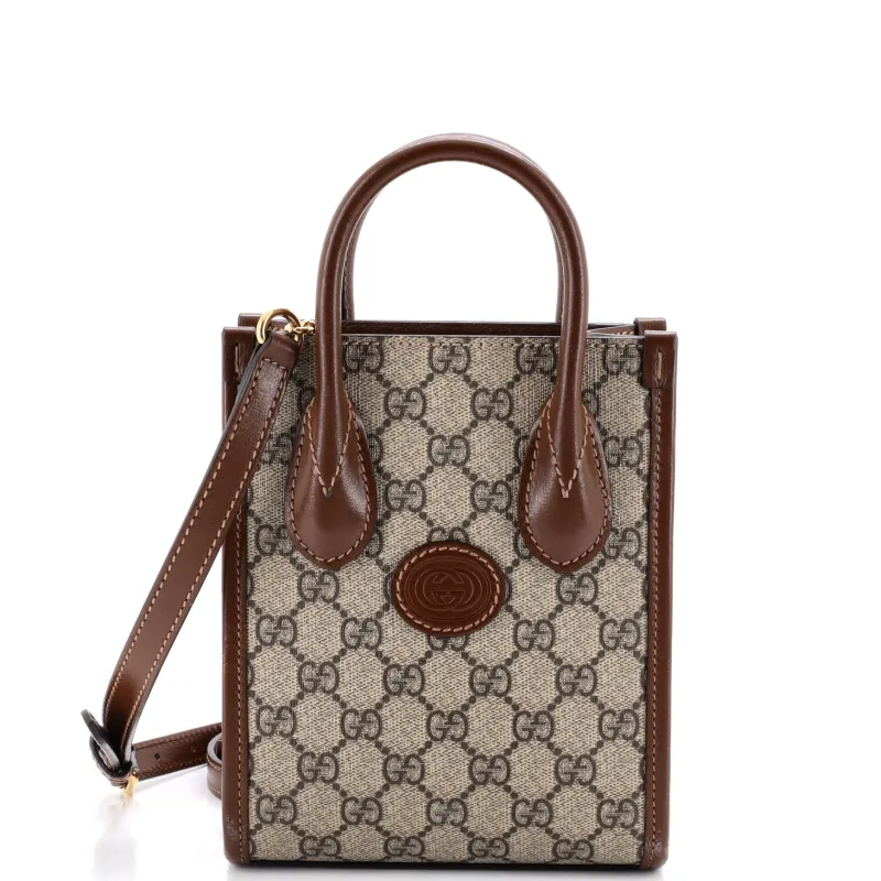Interlocking G Patch Tote GG Coated Canvas Mini made by Gucci