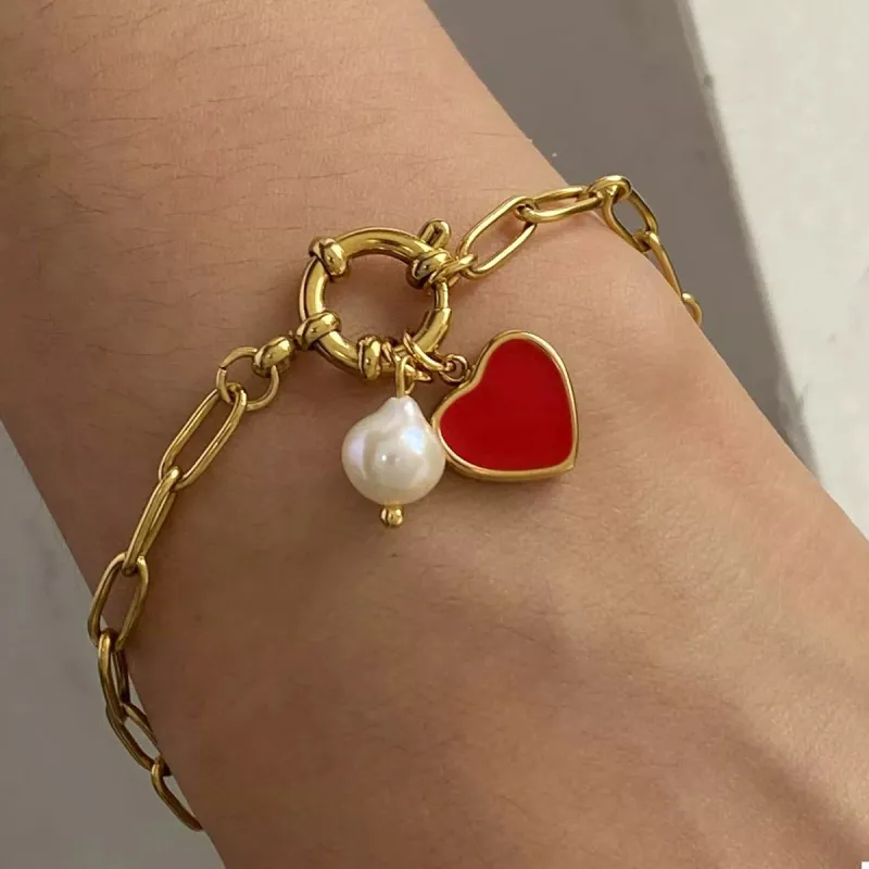 18K Gold-Plated Heart Charm Bracelet made by Zulily