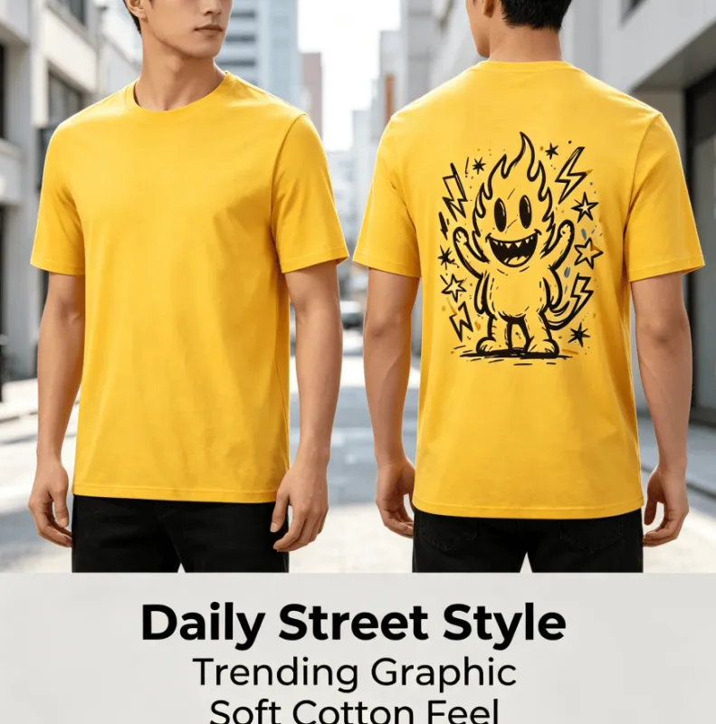Customized pattern cotton short-sleeve T-shirt, colorful splashing smile print on the back, customizable picture and text personalized T-shirt, men's and women's same style casual loose everyday stre made by Zulily