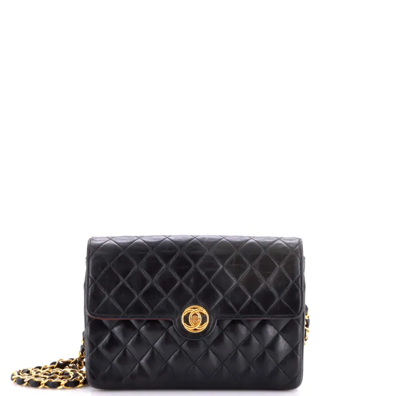 Vintage CC Chain Flap Bag Quilted Lambskin Small made by Chanel
