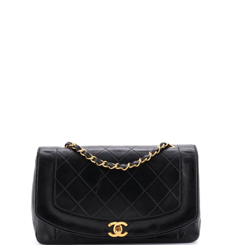 Vintage Diana Flap Bag Quilted Lambskin Medium made by Chanel