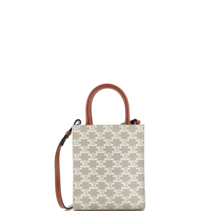 Vertical Cabas Tote Triomphe Coated Canvas Mini made by Celine