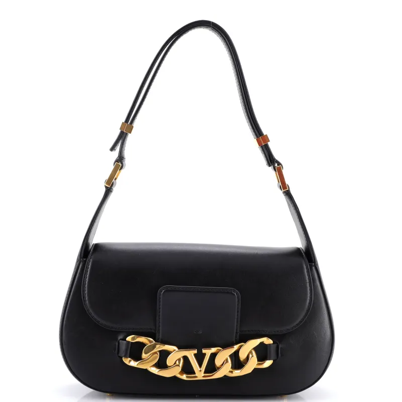 VLogo Chain Flap Shoulder Bag Leather Medium made by Valentino Garavani
