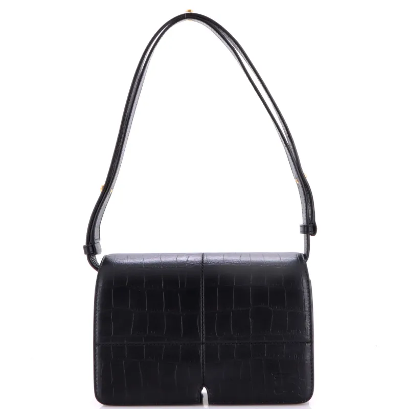 Snip Shoulder Bag Crocodile Embossed Leather made by Burberry
