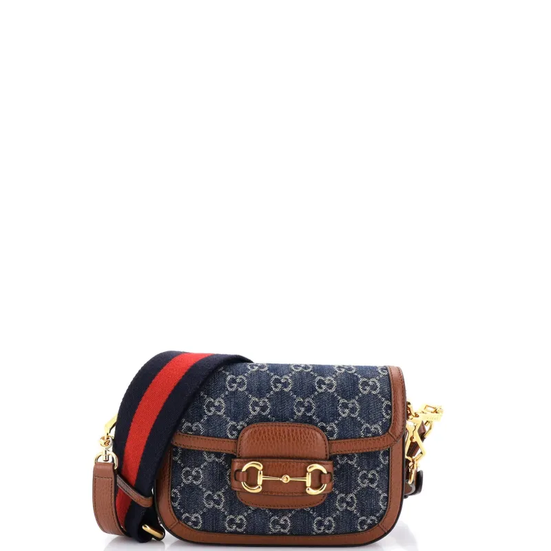 Horsebit 1955 Shoulder Bag GG Denim Mini made by Gucci