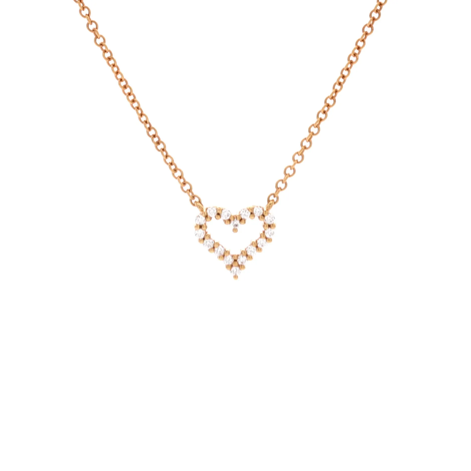 Heart Pendant Necklace 18K Rose Gold and Diamond Extra Mini sold by Zulily