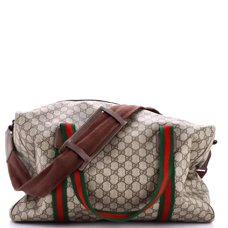 Web Convertible Duffle Bag GG Coated Canvas Medium made by Gucci