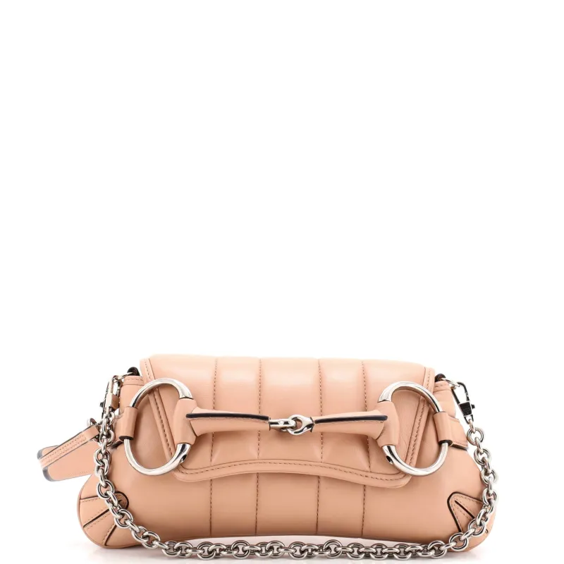 Horsebit Chain Shoulder Bag Vertical Quilted Leather Medium made by Gucci
