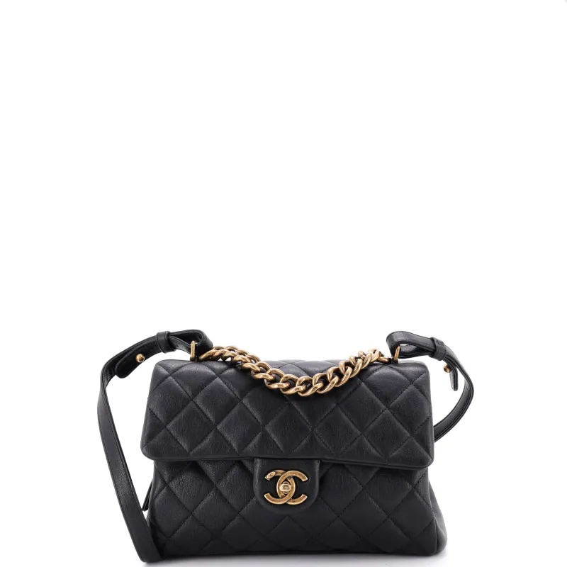 Trapezio Flap Bag Quilted Sheepskin Small made by Chanel