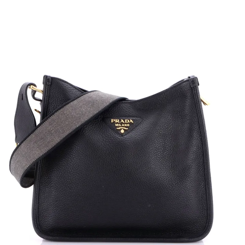 Logo Strap Crossbody Bag Vitello Daino Medium made by Prada