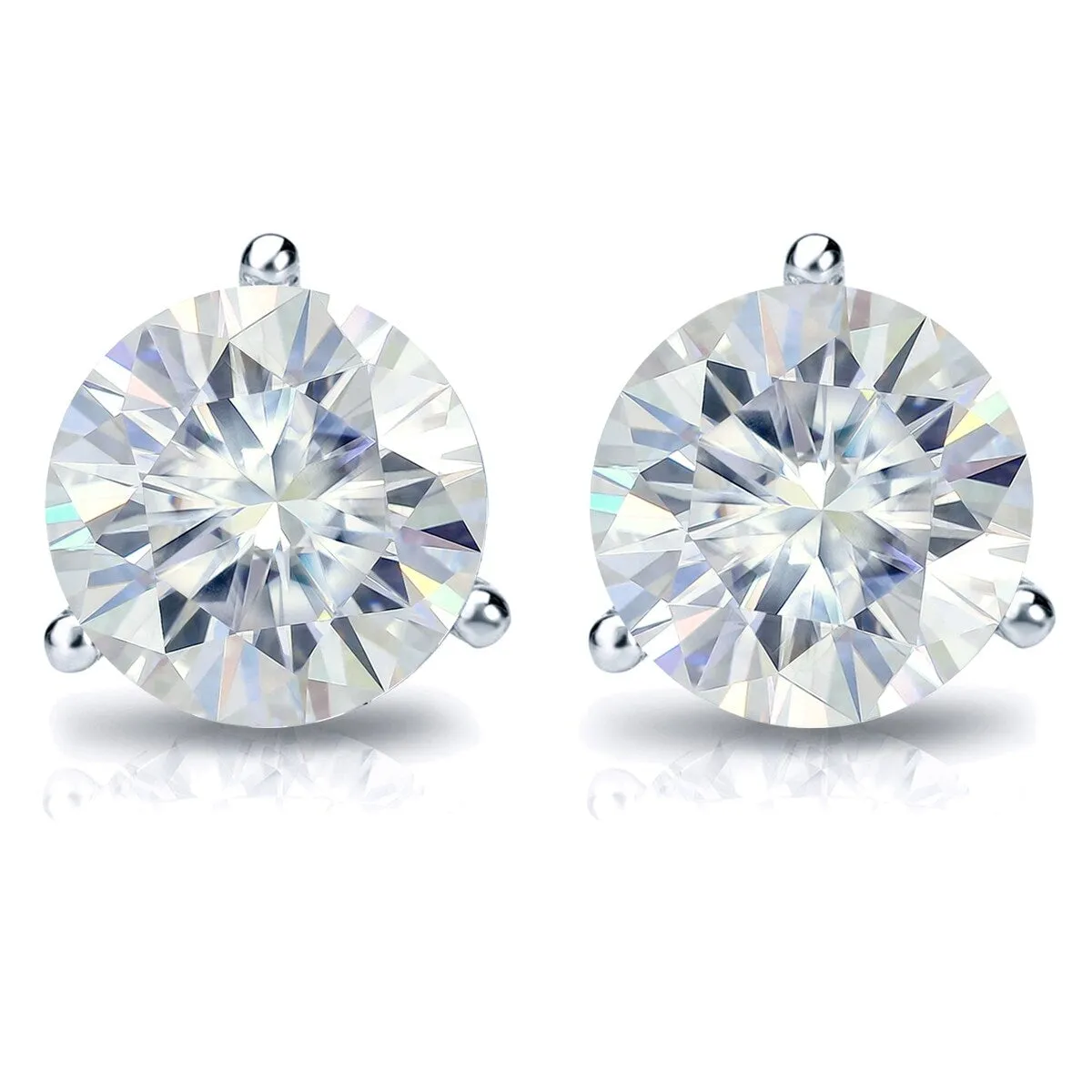 Auriya Platinum 3 1/2ctw Round Moissanite Stud Earrings Martini-set - 7.8 mm sold by Zulily product image thumbnail 2