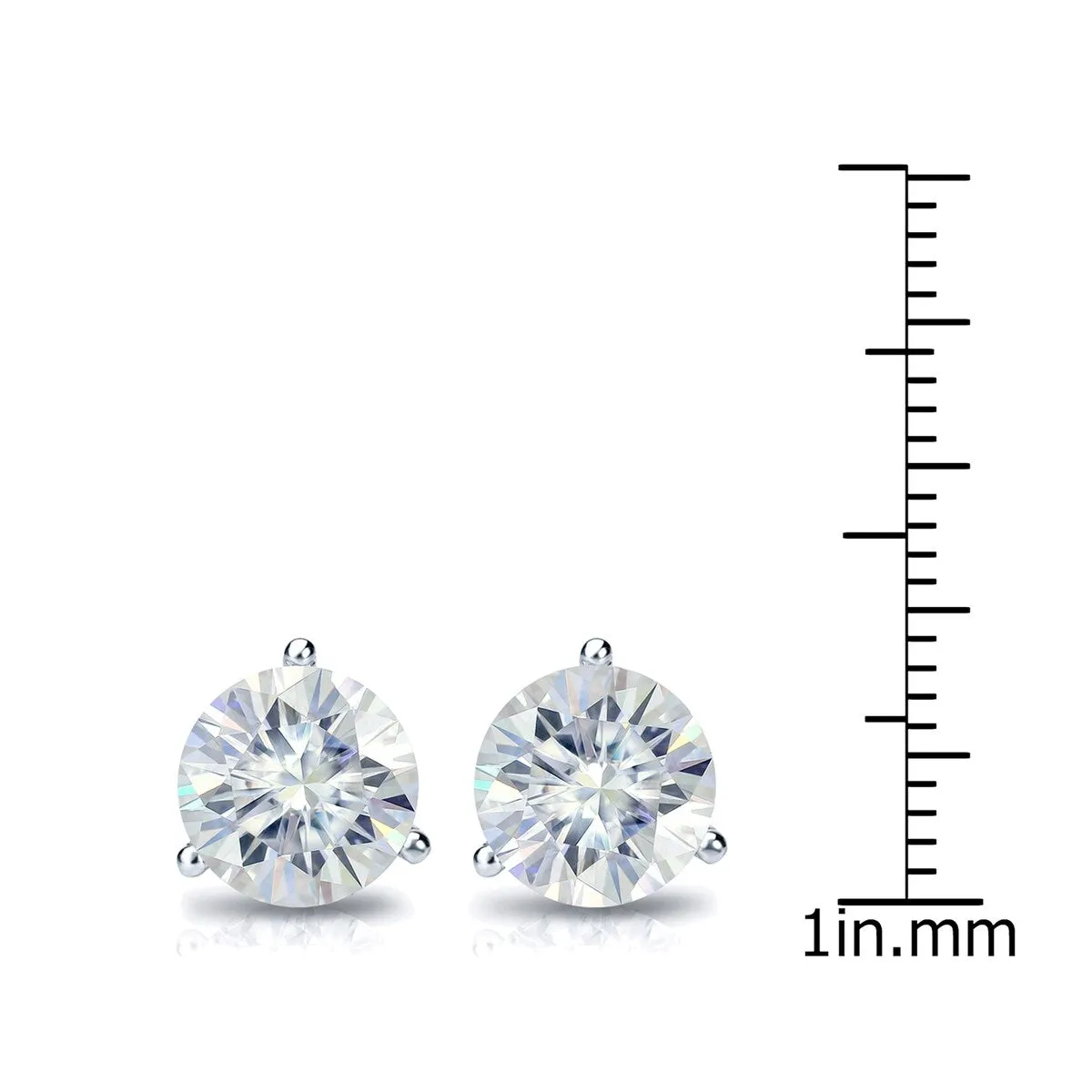 Auriya Platinum 3 1/2ctw Round Moissanite Stud Earrings Martini-set - 7.8 mm sold by Zulily product image thumbnail 4