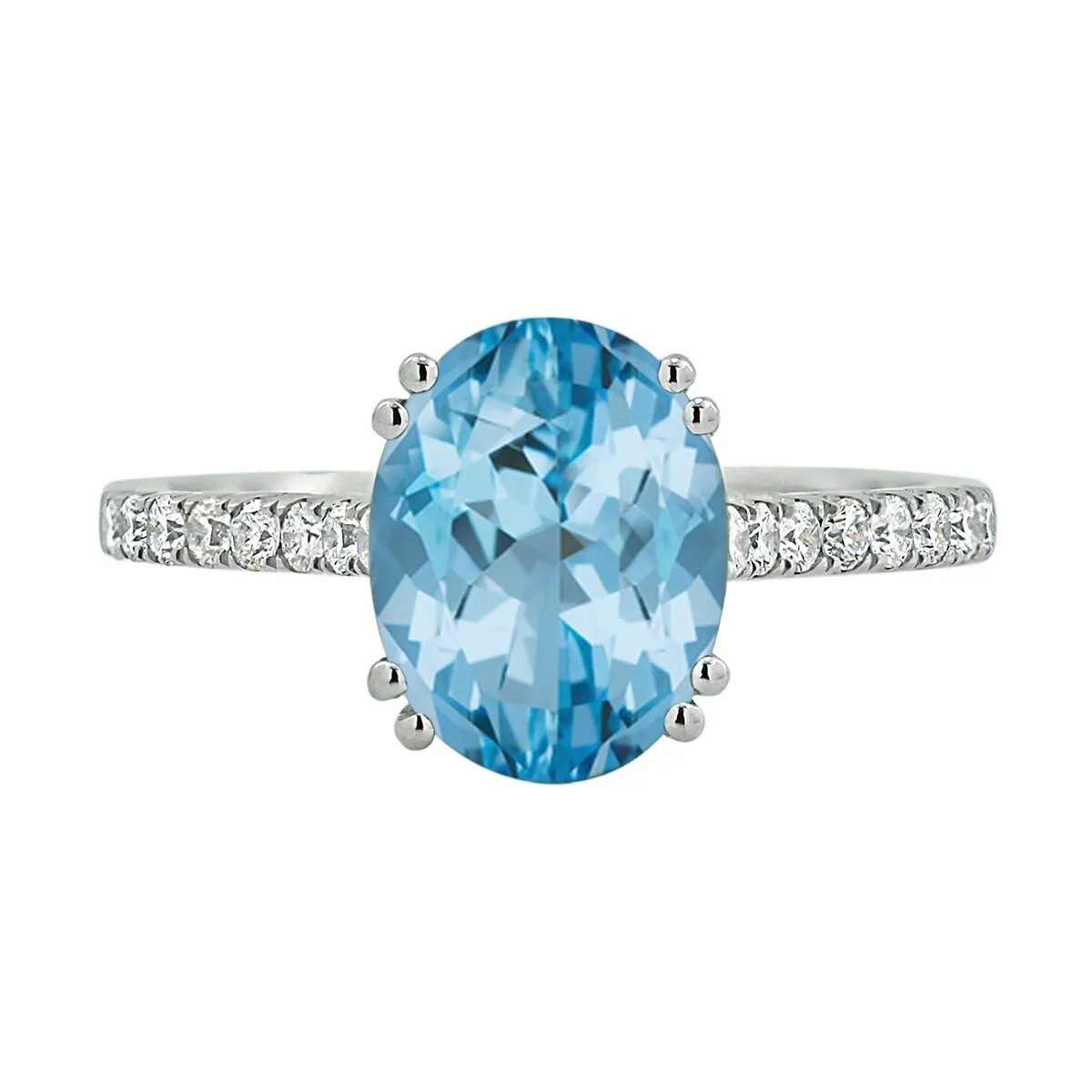 Auriya 2 3/4ct Fancy Oval Sky Blue Topaz and Diamond Engagement Ring 1/4ctw 14k Gold sold by Zulily product image thumbnail 2
