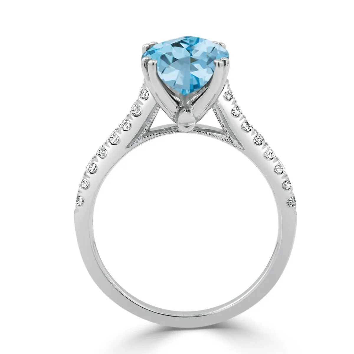 Auriya 2 3/4ct Fancy Oval Sky Blue Topaz and Diamond Engagement Ring 1/4ctw 14k Gold sold by Zulily product image thumbnail 5