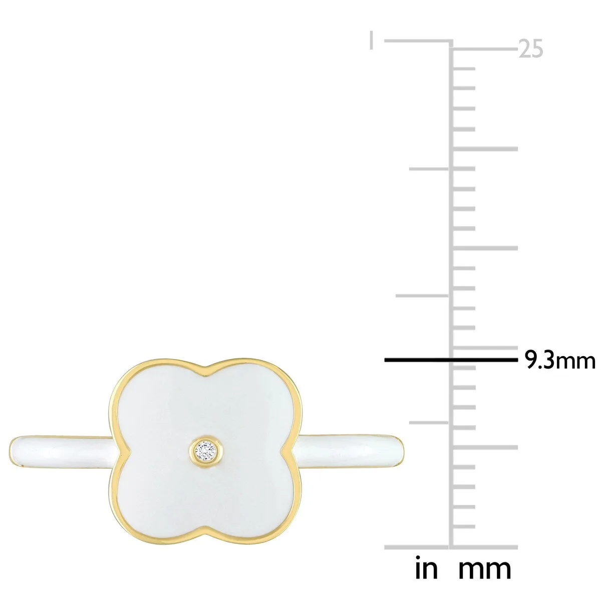 Miadora Created White Sapphire Floral Enamel Ring in Yellow Plated Sterling Silver sold by Zulily product image thumbnail 4
