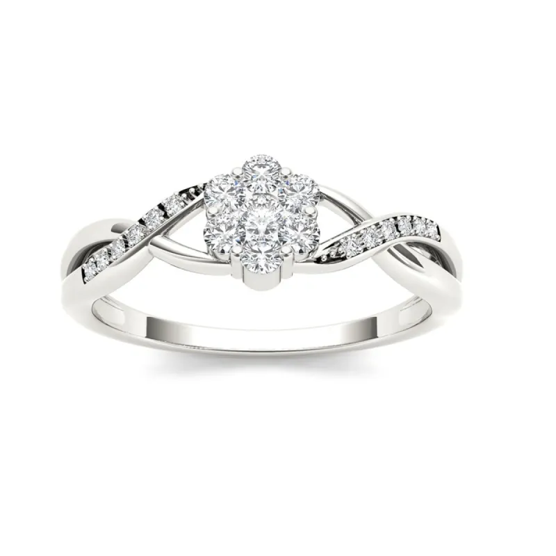 De Couer IGI Certified 10k White Gold 1/4ct TDW Diamond Promise Ring sold by Zulily