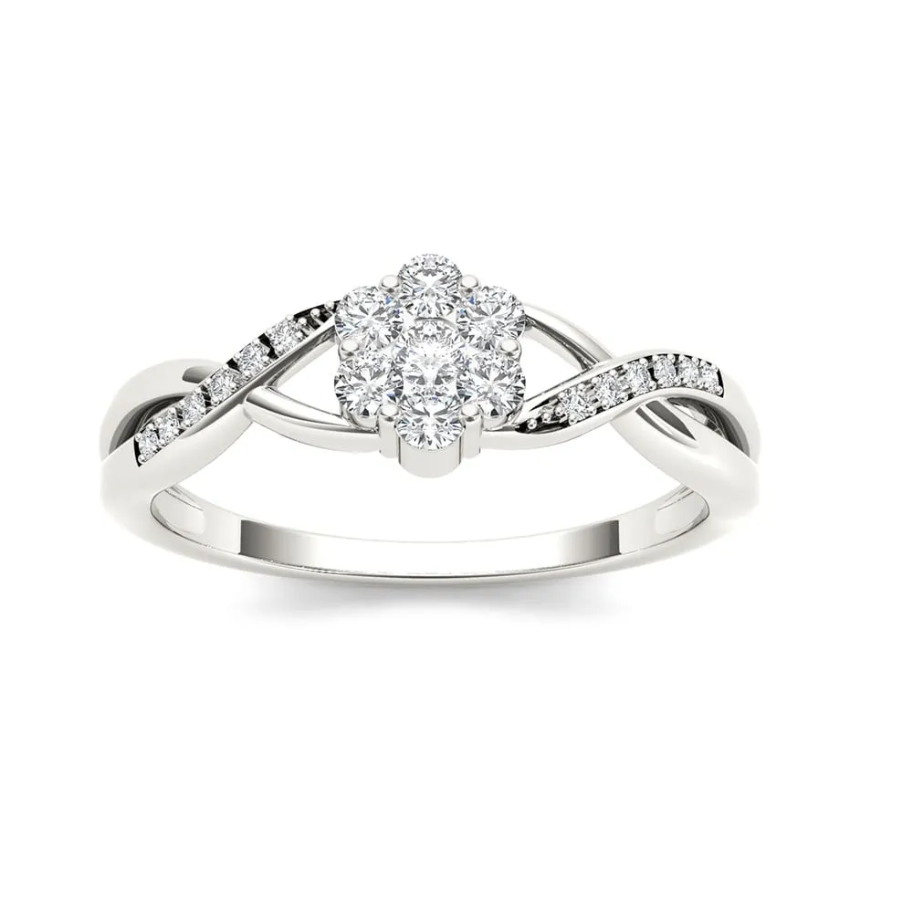De Couer IGI Certified 10k White Gold 1/4ct TDW Diamond Promise Ring sold by Zulily