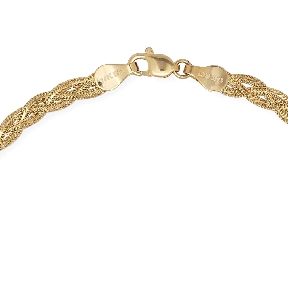 Curata 14k Yellow or While Gold 10-inch Braided Foxtail Link Ankle Bracelet sold by Zulily product image thumbnail 3
