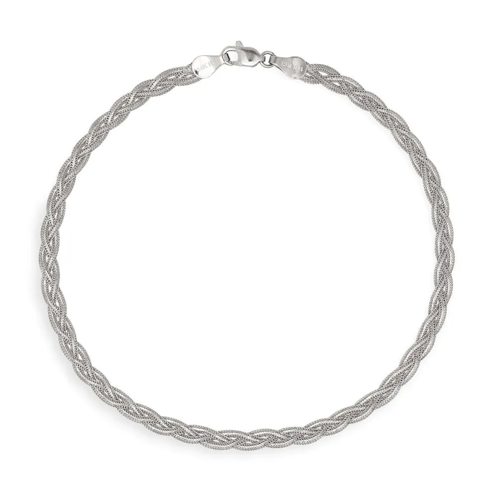Curata 14k Yellow or While Gold 10-inch Braided Foxtail Link Ankle Bracelet sold by Zulily product image thumbnail 2
