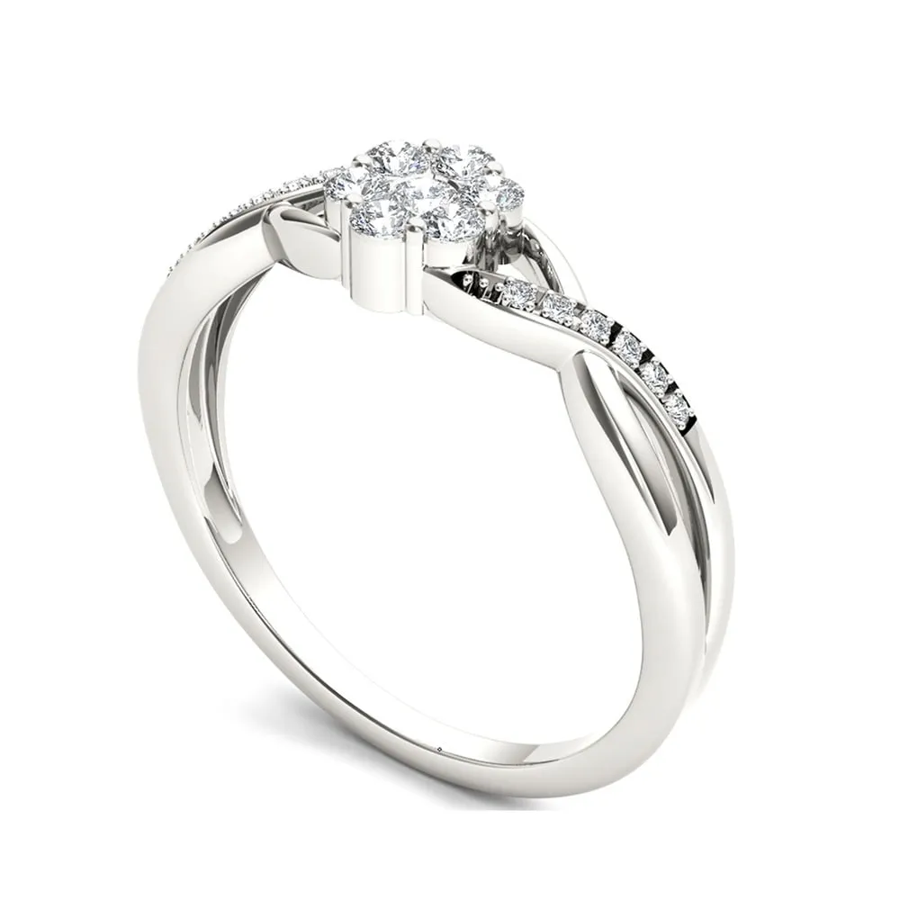 De Couer IGI Certified 10k White Gold 1/4ct TDW Diamond Promise Ring sold by Zulily product image thumbnail 2