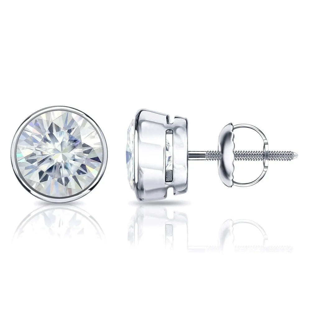 Auriya 18k Gold 6ctw Bezel-set Round Moissanite Stud Earrings sold by Zulily product image thumbnail 5