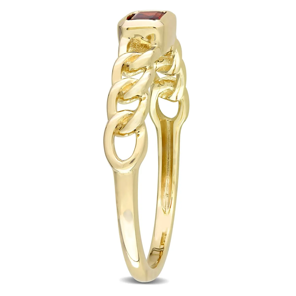 Miadora 10k Yellow Gold Garnet Stackable Link Ring sold by Zulily product image thumbnail 2
