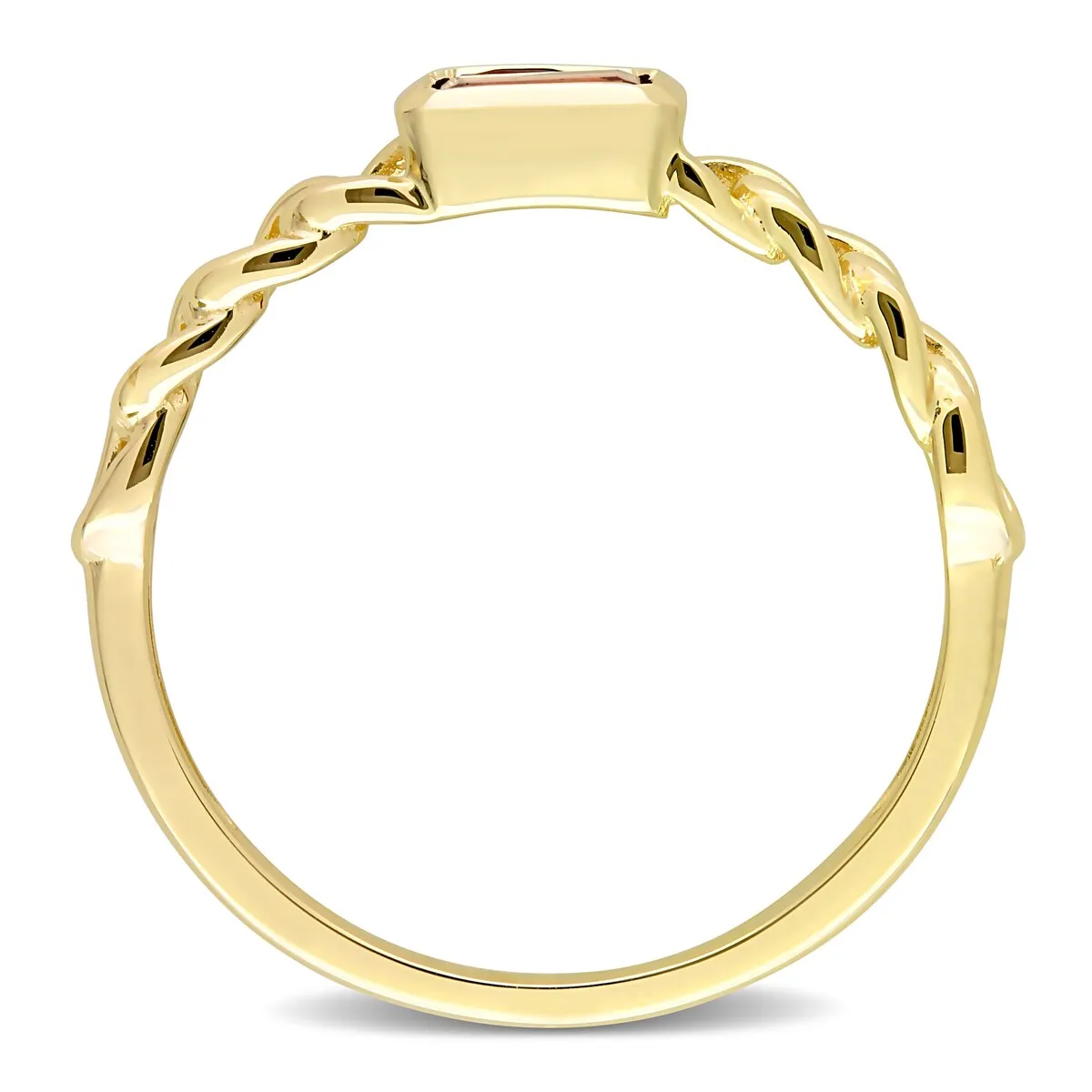Miadora 10k Yellow Gold Garnet Stackable Link Ring sold by Zulily product image thumbnail 3