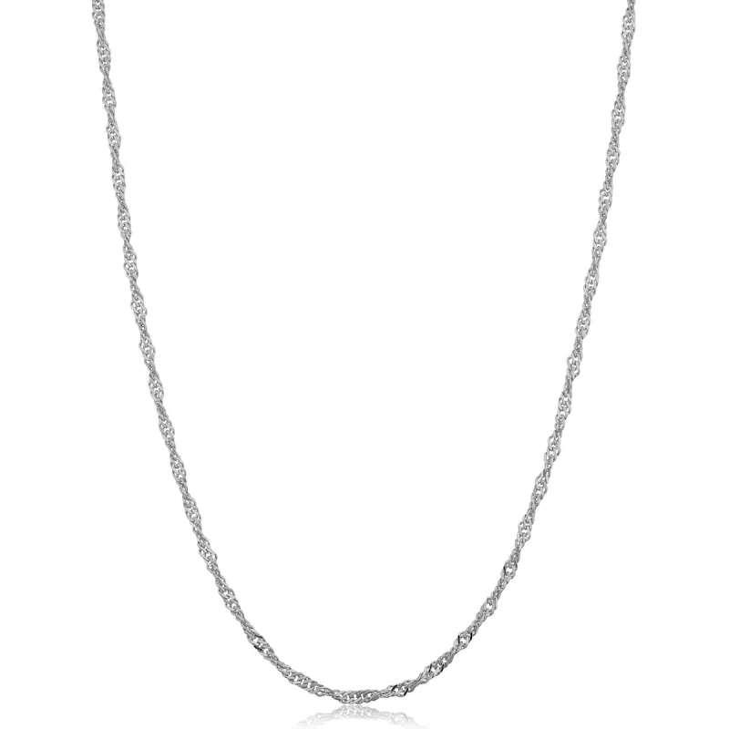 14k White Gold Filled 2 mm Singapore Chain Necklace for Women sold by Zulily