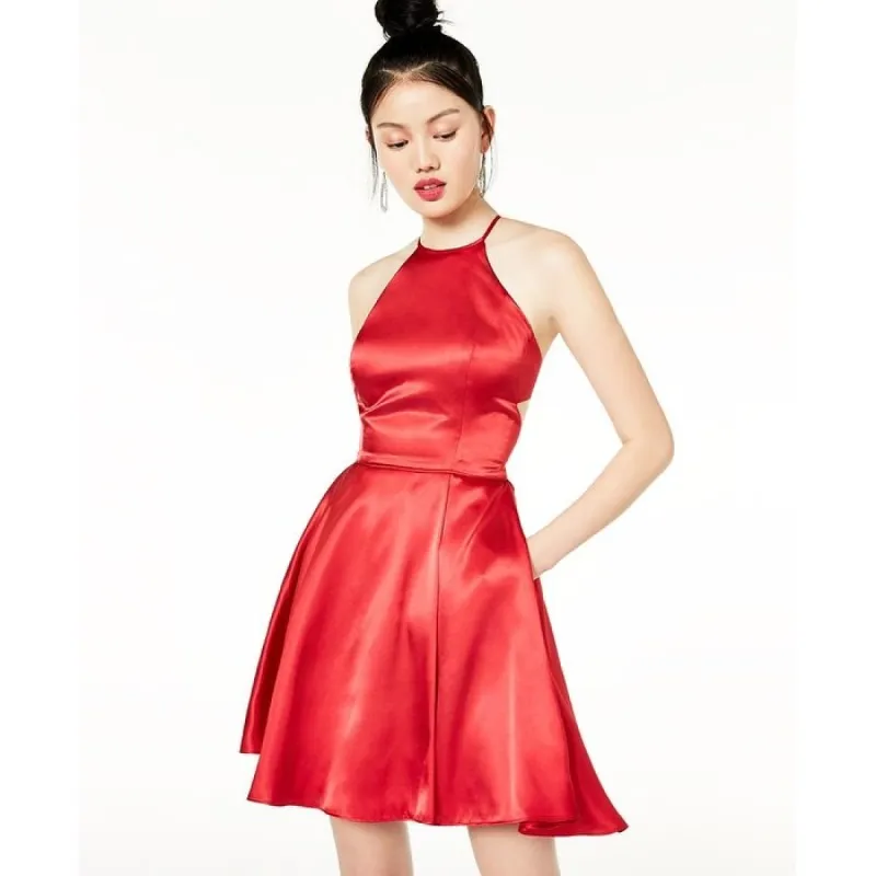 Blondie Nites Junior's Tie Back Satin a Line Dress Red Size 5 made by Blondie Nites