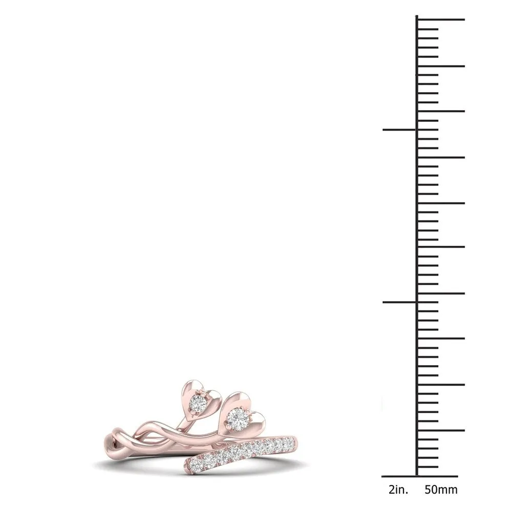 De Couer 10k Rose Gold 1/6ct TDW Diamond Heart Promise Ring sold by Zulily product image thumbnail 4