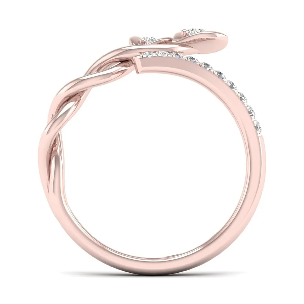 De Couer 10k Rose Gold 1/6ct TDW Diamond Heart Promise Ring sold by Zulily product image thumbnail 3