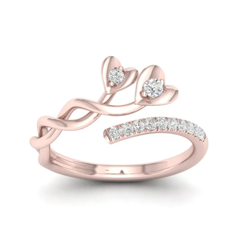 De Couer 10k Rose Gold 1/6ct TDW Diamond Heart Promise Ring sold by Zulily