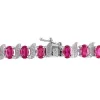 Miadora Silver Created Ruby and Diamond Accent Tennis Bracelet sold by Zulily