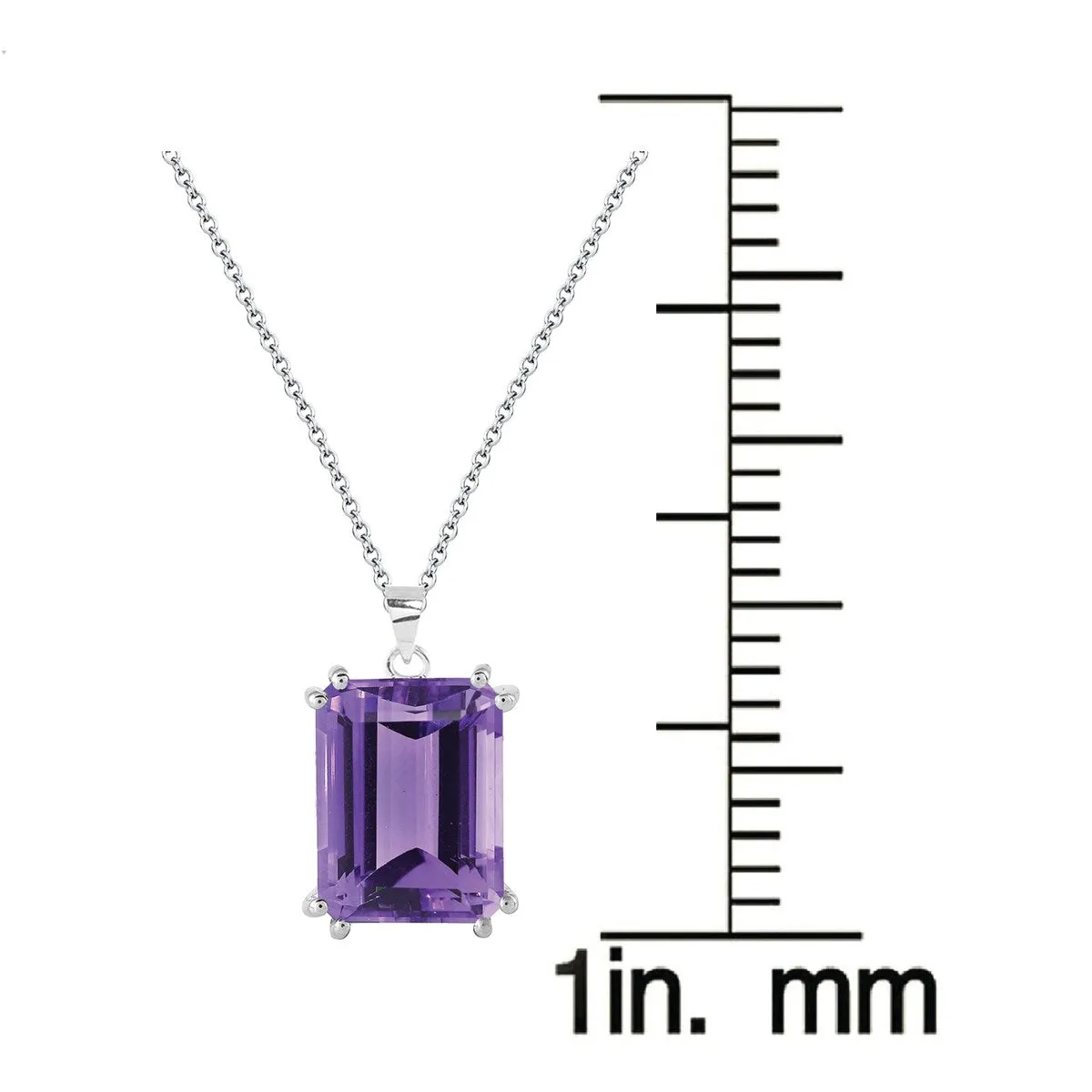 Sterling Silver with Natural Amethyst Solitaire Pendant with 18" Chain sold by Zulily product image thumbnail 3