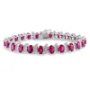 Miadora Silver Created Ruby and Diamond Accent Tennis Bracelet sold by Zulily