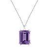 Sterling Silver with Natural Amethyst Solitaire Pendant with 18" Chain sold by Zulily