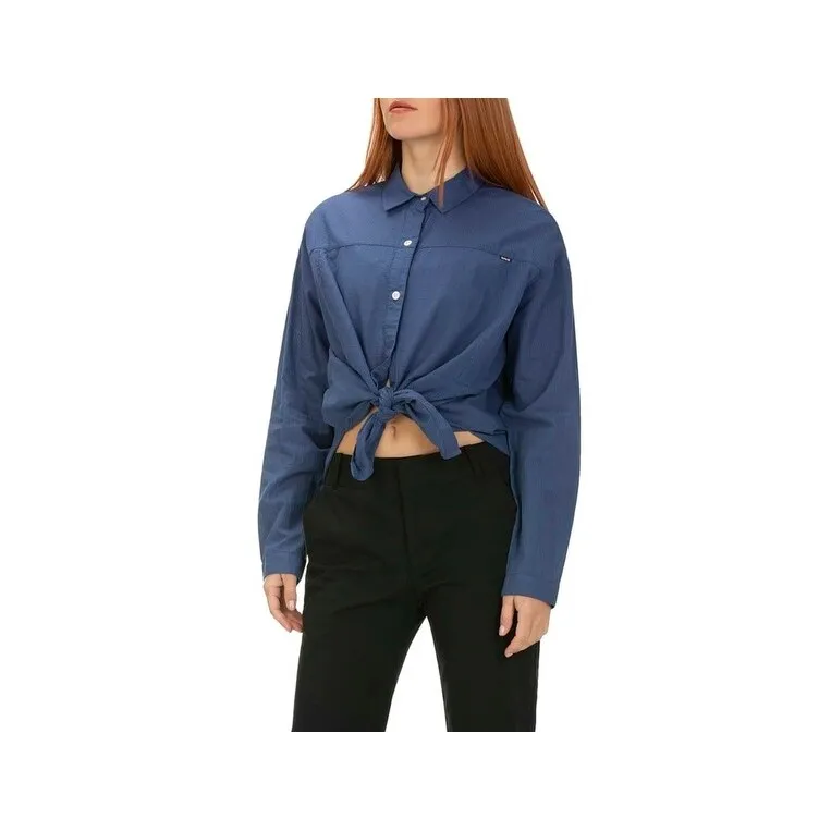 Hurley Juniors' Cotton Tie-Front Shirt Dark Blue Size Extra Large sold by Zulily product image thumbnail 2