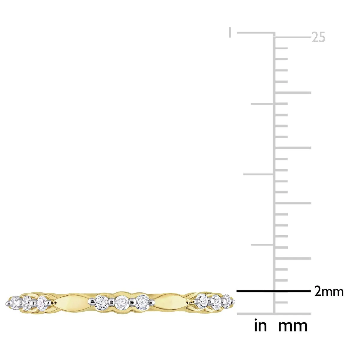Miadora 1/10ct TDW Diamond Stacking Semi-Eternity Ring in Yellow Plated Sterling Silver sold by Zulily product image thumbnail 4