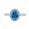 Auriya Classic 1ct Oval Swiss Blue Topaz and Halo Diamond Engagement Ring 1/8cttw 14k Gold sold by Zulily