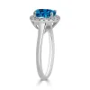 Auriya Classic 1ct Oval Swiss Blue Topaz and Halo Diamond Engagement Ring 1/8cttw 14k Gold sold by Zulily