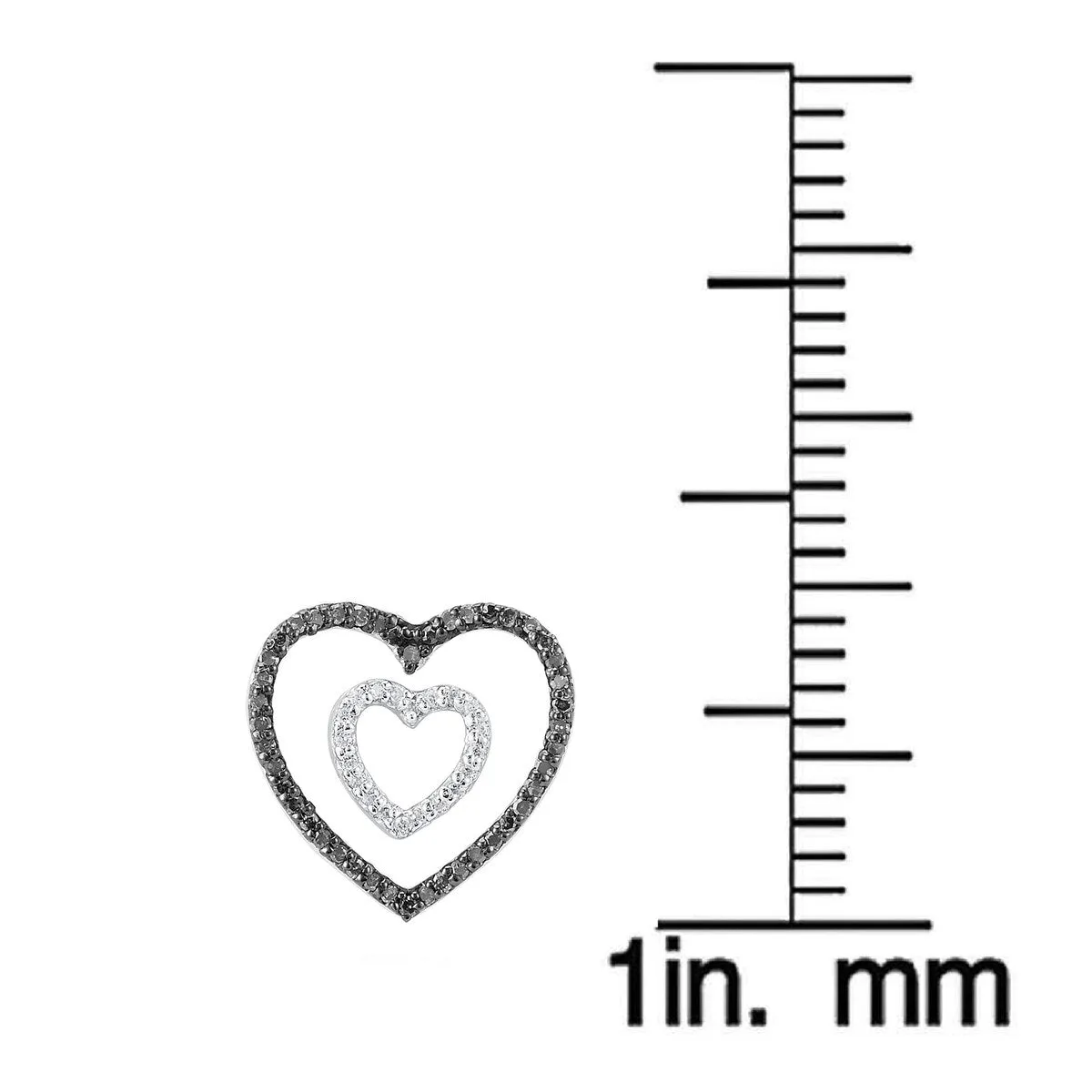 Sterling Silver 0.25Ct Black & White Diamond Heart Pendant-18" inch sold by Zulily product image thumbnail 3