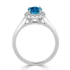 Auriya Classic 1ct Oval Swiss Blue Topaz and Halo Diamond Engagement Ring 1/8cttw 14k Gold sold by Zulily