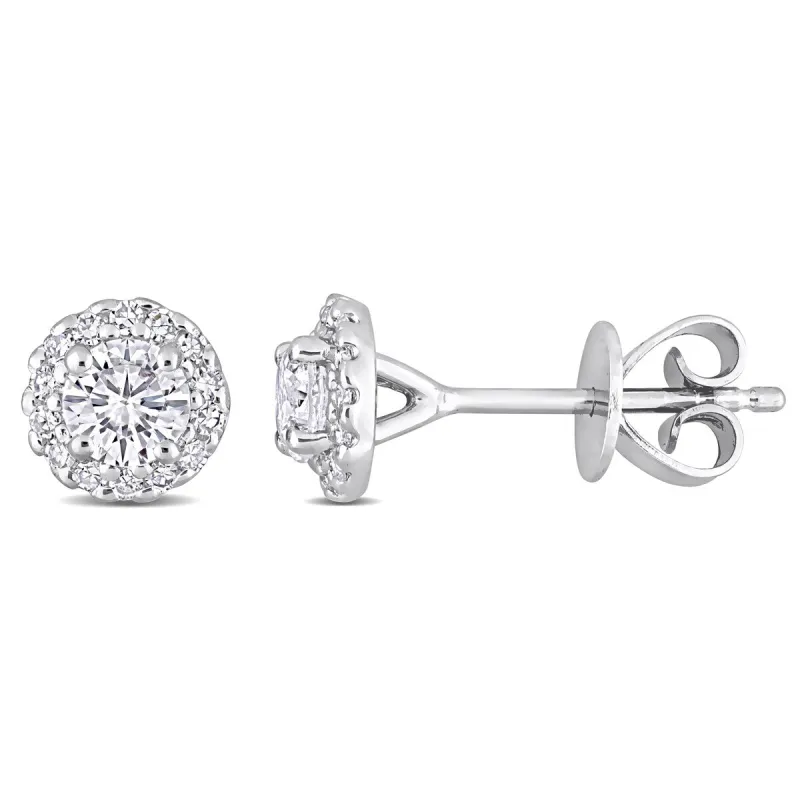 Miadora 5/8ct TDW Diamond Halo Stud Earrings in Platinum sold by Zulily