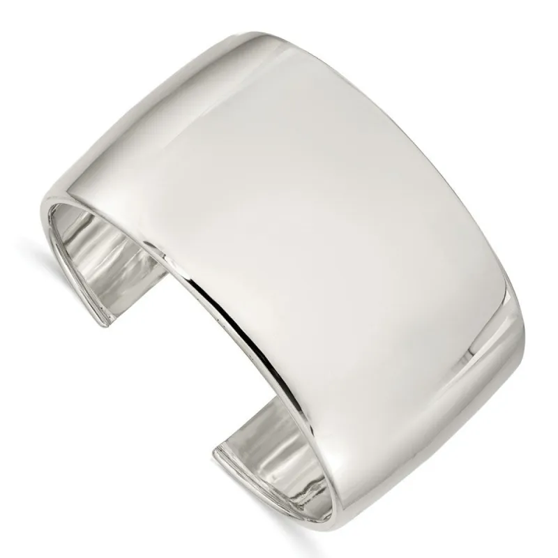 Curata 925 Sterling Silver 40mm Domed Polished Extra Wide Cuff Bangle Bracelet sold by Zulily