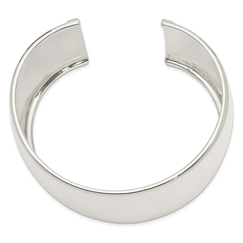 Curata 925 Sterling Silver 40mm Domed Polished Extra Wide Cuff Bangle Bracelet sold by Zulily product image thumbnail 3