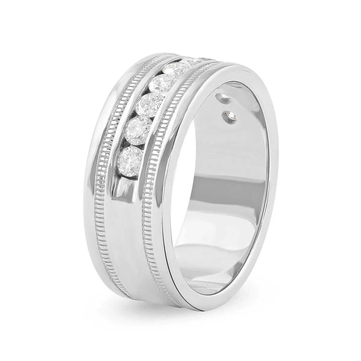 De Couer 14k White Gold Men's 1 1/10ct TDW Diamond Wedding Band sold by Zulily product image thumbnail 4