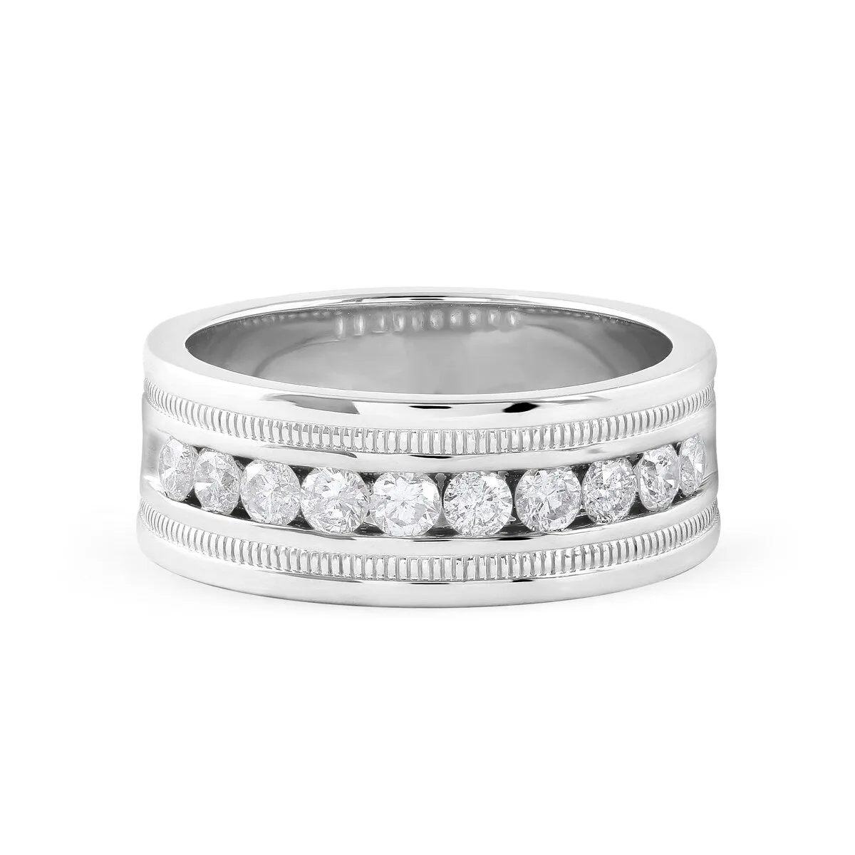 De Couer 14k White Gold Men's 1 1/10ct TDW Diamond Wedding Band sold by Zulily product image thumbnail 5