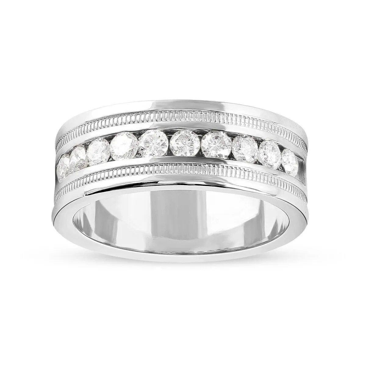 De Couer 14k White Gold Men's 1 1/10ct TDW Diamond Wedding Band sold by Zulily
